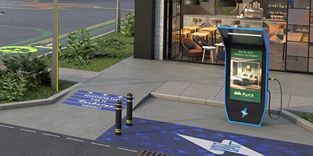 Ev charger station enhanced safety with floor safety.
