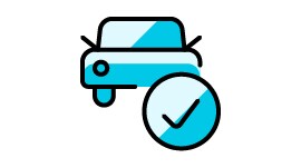 Car with a check mark icon