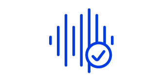 Icon of line frequency wave, the icon is a blue line illustration with a white background. 

