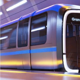 Waistline decal on passenger rail car