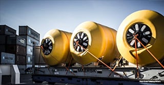 Image of 3 Distributed Bouyancy Modules that are powered by 3M Glass Bubbles.