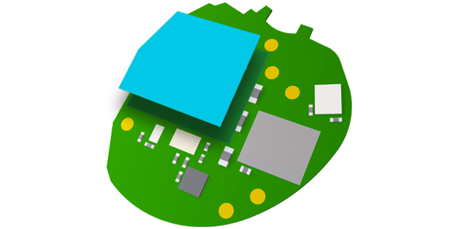 illustration of 3M EMI Absorbers applied to microprocessors.
