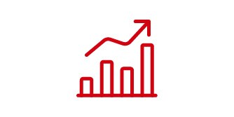 Upward-trending bar chart with arrow representing enhanced performance and advanced materials offered by FAA PMA parts.
