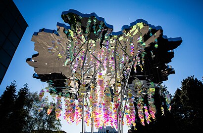 The Urban Tree-Lounge at Milan Design Week 2016 with 3M products creating beautiful colors.