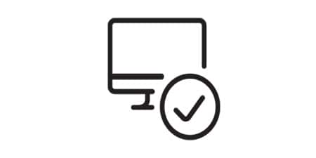 Icon of computer with checkmark
