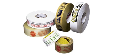 several rolls of custom-printedtapes including both colored tapes and 4-color imageprinting
