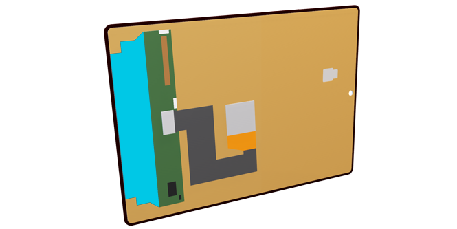 Electrically conductive tapes applied to display chip on flex (COF) shielding.
