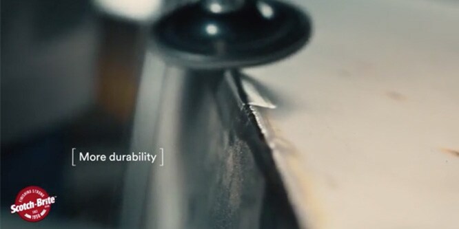 Video showing usage of a nonwoven abrasive disc to remove imperfections
