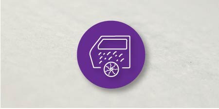 icon over close up image of inconsistent scratch profile
