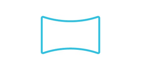 Deliver bigger, thinner and more curved automotive display designs icon of a screen.
