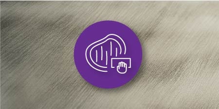 icon over close up image of deep inline scratches
