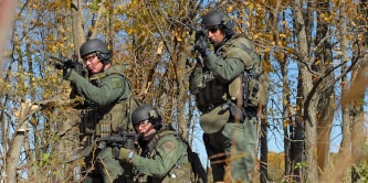 law enforcement with respirators
