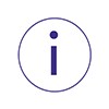 illustrated icon circle with lowercase i in the middle representing information