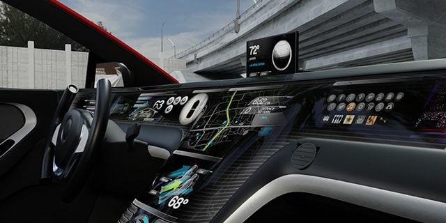 Information display in a sedan.
