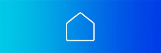 Blue background image with a house icon in white
