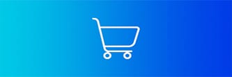 Blue background image a with shopping trolley icon in white
