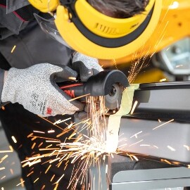 Cutting a steel panel
