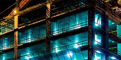 Construction site at night
