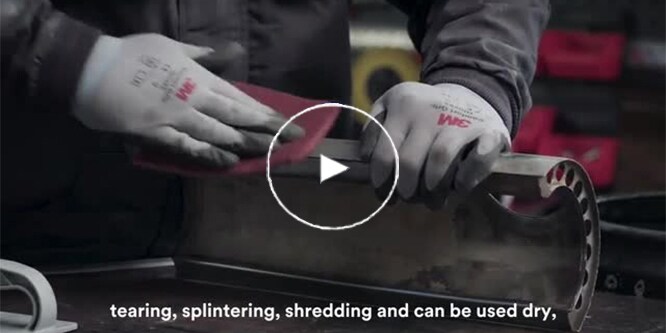 Screenshot of video showing a 3M hand pad in use
