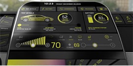 Close-up of a complex heads-up display