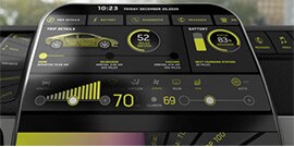 Close-up of a complex heads-up display