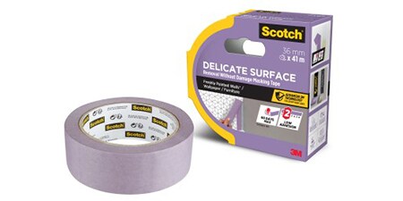 Scotch® Masking Tape shown inside packaging and outside packaging
