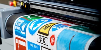 Sign sheeting being printed
