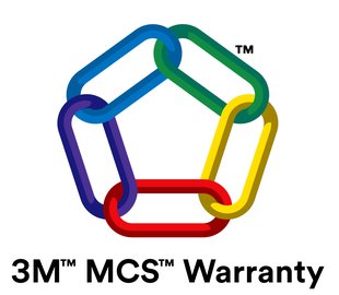 3M MCS Warranty logo with five chain links (purple, blue, green, yellow and red) in pentagon shape.

