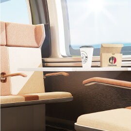 Window tint film on passenger train car