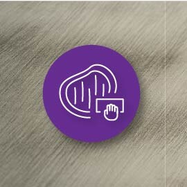 icon over close up image of deep inline scratches