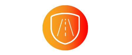 Shield and road icon
