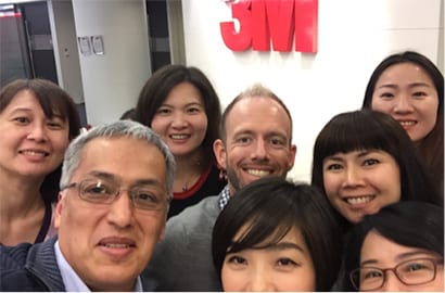 photo of Stephen with his colleagues in Hong Kong.