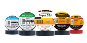Image of 3M™ Vinyl Electrical Tapes, featuring a variety of PVC tapes in different sizes, lengths, materials, and colors, ideal for sealing, insulating, and bundling cables.
