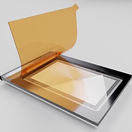 Heat resistant polyimide tapes for semiconductor IC packaging process protection.