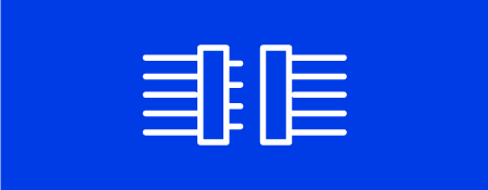 Icon of two flat cables connecting representing faster connections
