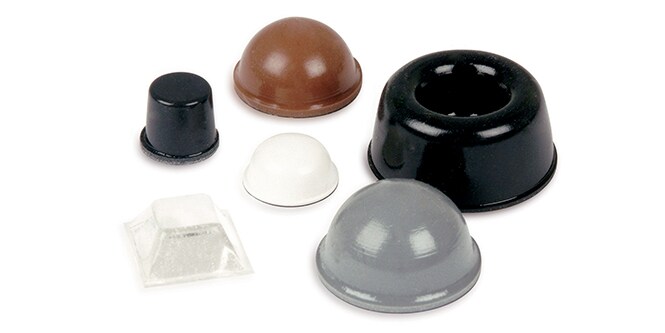 Bumpon Rubber Spacers in various shapes, sizes, and colours.
