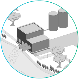 Full Water Waste Treatment Illustration Icon