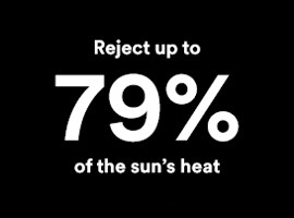 Reject up to 79% of the sun's heat