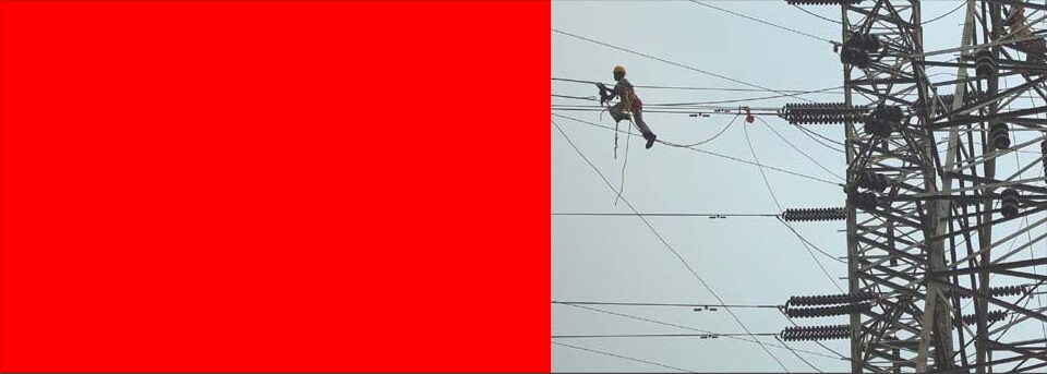 Image of electrial tower with a new kind of cable called 3M  Aluminium Conductor Composite Reinforced, or ACCR.