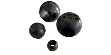 Silicon nitride valve ball and seat.
