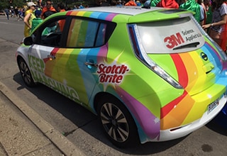The Scotch-Brite vehicle at the 2015 Twin Cities Pride Parade.