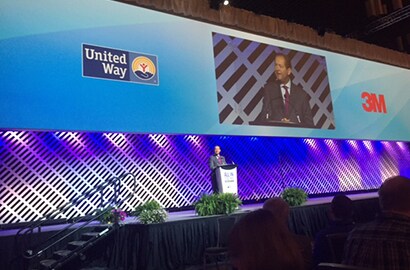 3M Chairman, president and CEO, Inge Thulin giving a speech