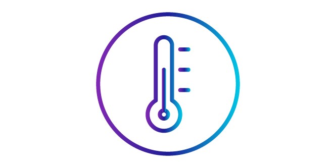 Temperature icon of a thermometer
