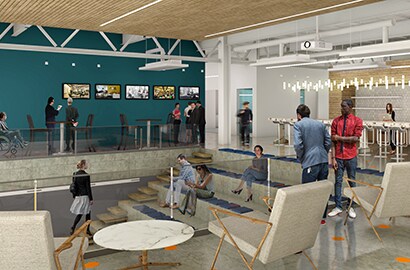 An interior rendering of the 3M Design Center, set to open at the company&rsquo;s Minnesota headquarters next year