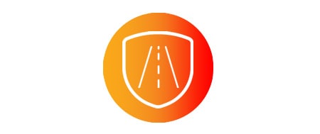 Road and shield icon
