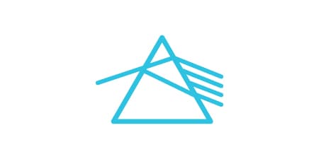 Decrease reflections &mdash; and distractions icon of a triangle with light passing through it.
