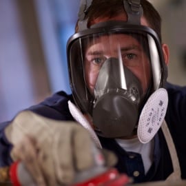 Respirator used with abrasives work Respirator used with abrasives work
