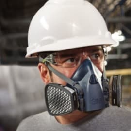 Respirator used on construction site Respirator used on construction site