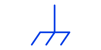 Icon of one line splitting down into three other lines, the icon is a blue line illustration with a white background.
