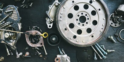 Image of metal pieces on atable
